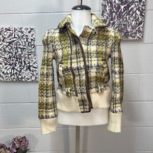 Women's Tweed Jacket in Yellow and Cream